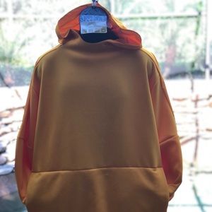 ADIDAS PULLOVER ORANGE POLYESTER FLEECE HOODIE (3XL)